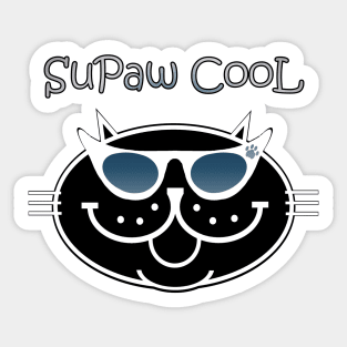 SuPaw CooL - Black Cat Cool Sticker